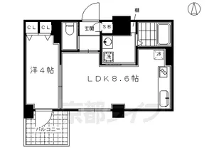 1LDKの間取り画像