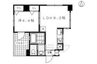 プリオーレ京都駅前【7階】の間取り