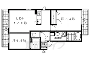 京都府京都市下京区西七条西久保町【アパート】の間取り