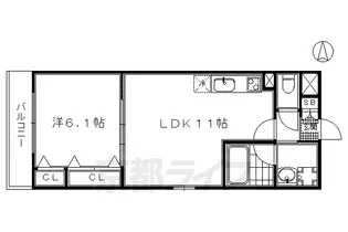 カサドラーダ九条烏丸【3階】の間取り