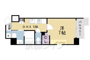 GLANZ七条通【7階】の間取り