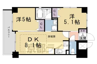 エステムプラザ京都聚楽第 粋邸【4階】の間取り