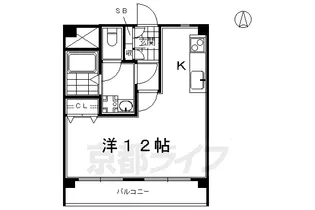 レスパスエルトン丹波口【202号室】の間取り