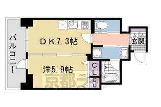 ベラジオ五条堀川3【5階】の間取り