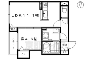 シャーメゾン清水道【205号室】の間取り