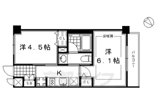 エステムプラザ京都河原町通Ⅱレジデンシャル【803号室】の間取り
