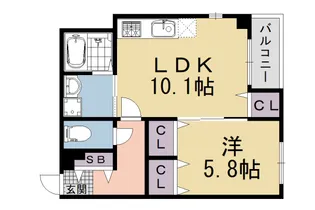 LE 佐女牛井【201号室】の間取り