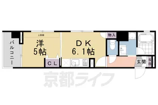 1DKの間取り画像