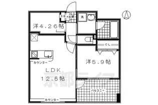 Gracia(グラシア)清水五条【302号室】の間取り