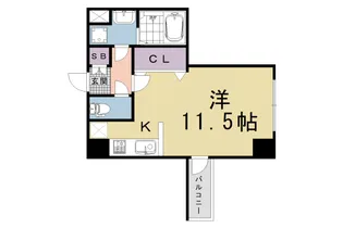 ルーエ五条堀川【206号室】の間取り