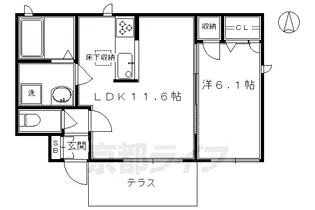 シャーメゾン東山七条【1階】の間取り