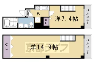 ブリエ五条大宮【5階】の間取り