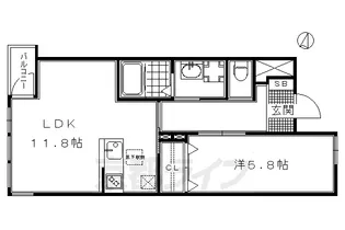 クオリア参番館【201号室】の間取り