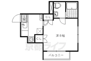 京都府京都市北区紫竹下竹殿町【マンション】の間取り