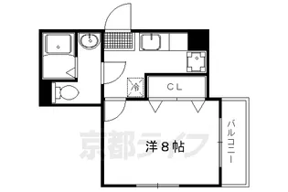 京都府京都市北区紫竹下竹殿町【マンション】の間取り