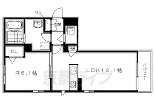 グリナージュ一乗寺 A棟【203号室】の間取り
