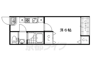 ペイサージュ松ヶ崎【101号室】の間取り