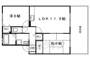 ハイカムール松ヶ崎【2階】の間取り