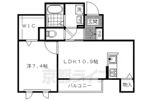 1LDKの間取り画像