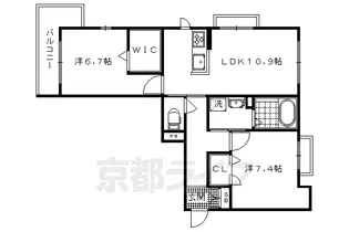 2LDKの間取り画像