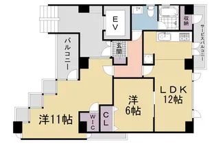 ブレインズ一乗寺【5F号室】の間取り