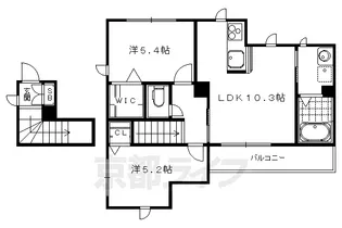 京都府京都市左京区上高野隣好町【アパート】の間取り