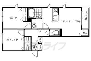 ウィンクルム宝ヶ池【201号室】の間取り