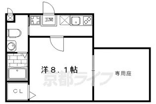 サンフォレスト北白川【1階】の間取り