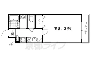 HAMASO京大北【302号室】の間取り