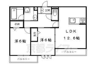 クレール修学院【102号室】の間取り