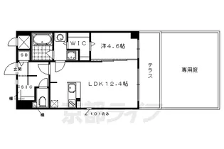 京都府京都市左京区吉田上阿達町【マンション】の間取り