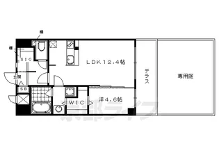 グランデュア京 東一条【102号室】の間取り