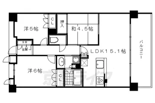 京都府京都市左京区岡崎最勝寺町【マンション】の間取り