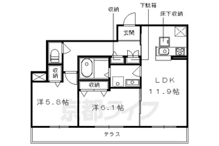 コンフォール・ロシェ【102号室】の間取り