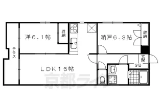 サクシード宝ヶ池【106号室】の間取り