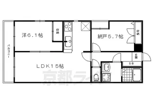 サクシード宝ヶ池【206号室】の間取り