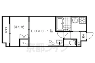 サクシード宝ヶ池【107号室】の間取り