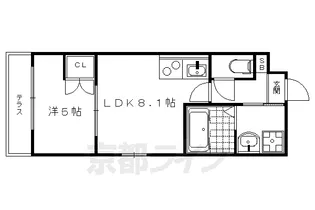 サクシード宝ヶ池【109号室】の間取り