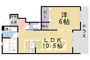 TAMA RIVER【102号室】の間取り