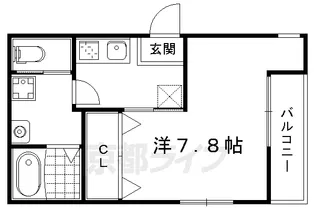 エントランスライフ京大北【103号室】の間取り