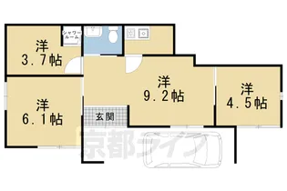 アルヴィータ北大路【1F号室】の間取り