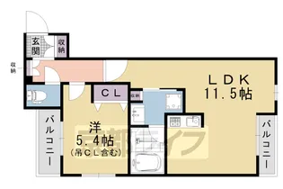 CURIOJITE OKAZAKI【4階】の間取り