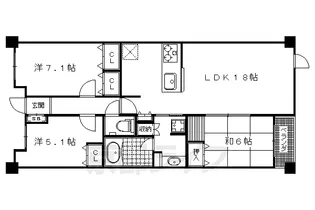 京都府京都市左京区下鴨泉川町【マンション】の間取り