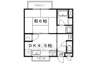 トランセンド下鴨【102号室】の間取り
