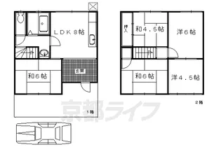 京都府京都市左京区岩倉中在地町【テラスハウス】の間取り