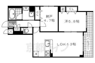 「ドルフ聖護院」【1階】の間取り