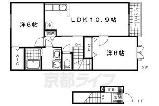 レイクともⅠ【202号室】の間取り