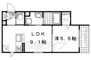 シャーメゾン伊勢屋【202号室】の間取り