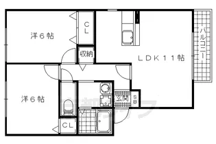 シャルマンハイツ【1階】の間取り