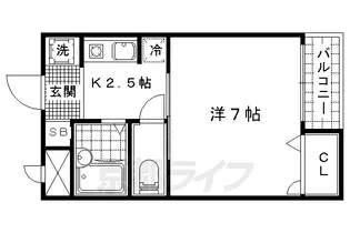 第48長栄レイク唐橋【303号室】の間取り
